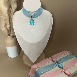 Pastel Velvet Princess Choker: Kawaii Coquette Statement Jewelry